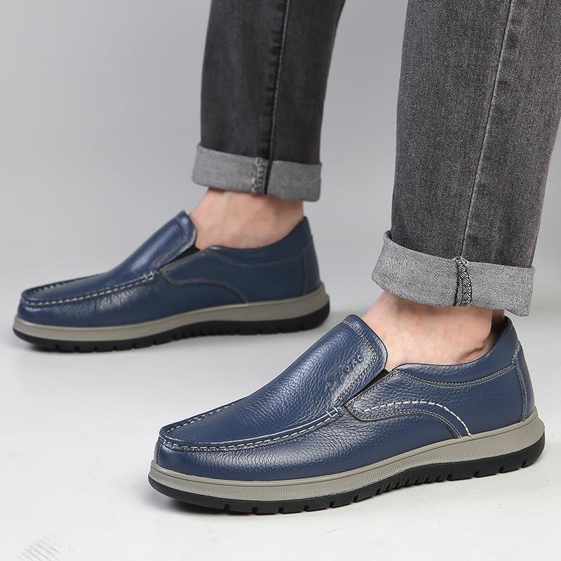 Mocassins Casuais Masculinos Sapatos de Couro Feitos à Mão Sapatos Sociais Clássicos para Homens Sapatos de Condução Mocassins para Idosos