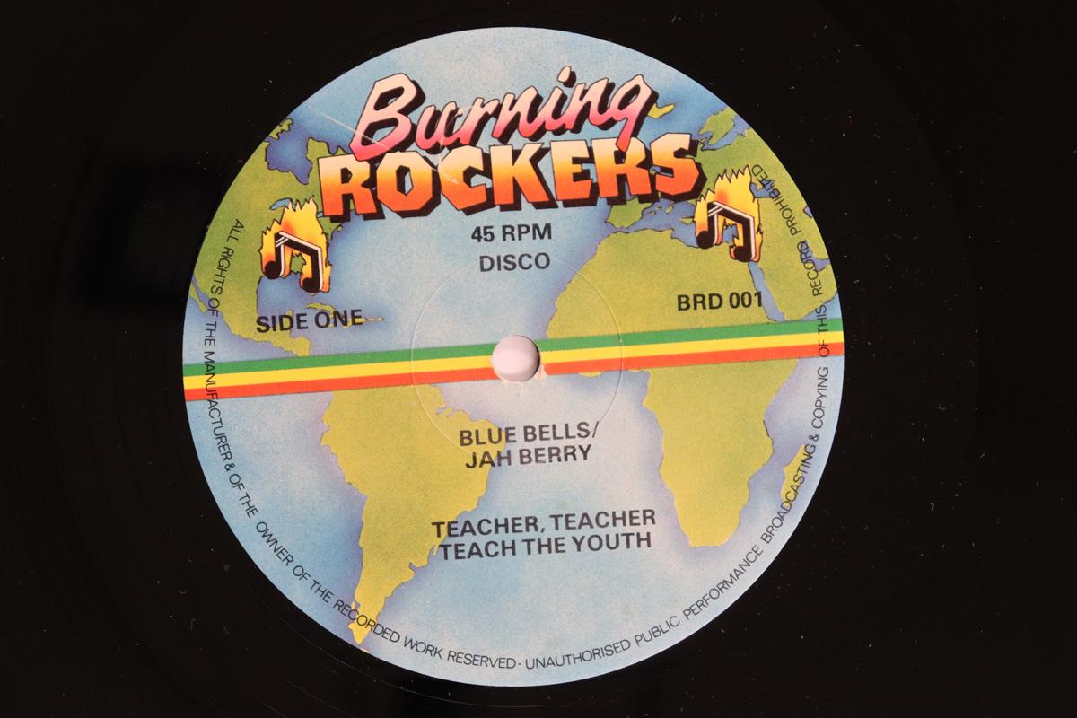 

12inch Record BLUE BELLS JAH BERRY Teacher Teacher Teach The Youth BRD001 BURNING ROCKERS UK Reggae Ska Dub Used