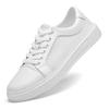 Men's Breathable Genuine Leather White Mesh Casual Skate Shoes, Plus Sizes Available