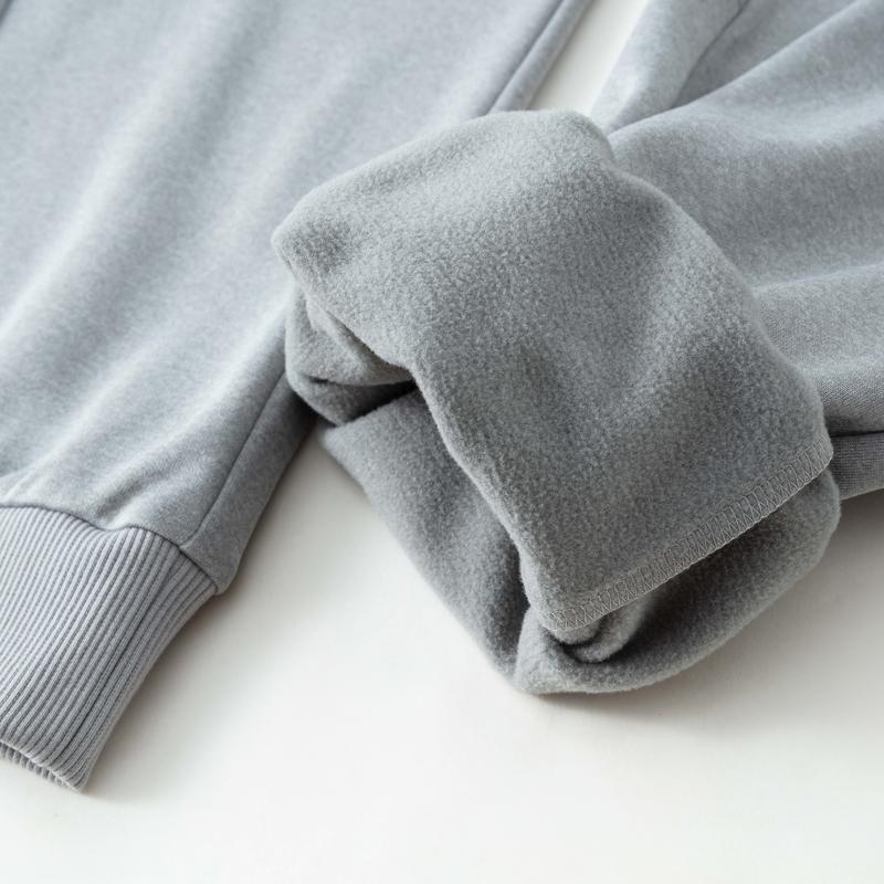 Li Ning Winter Fleece Lined Thermal Knitted Sweatpants Men's Calm Gray AKLUA47-20
