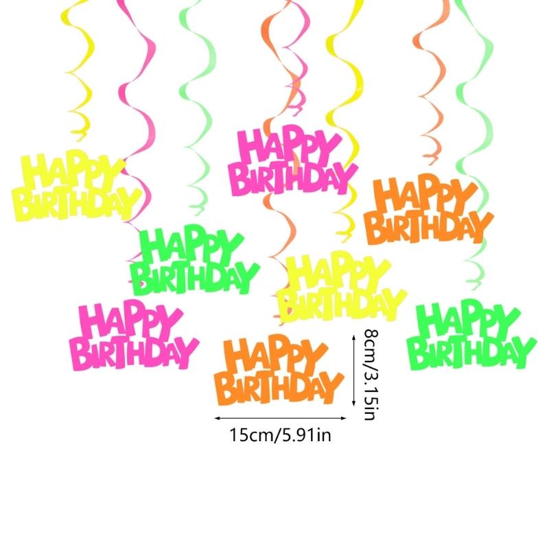 Light Up Hanging Banners for Family Gathering Birthday Party Wall Decors Streamers Fluorescence Hanging Streamers Decors