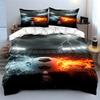 Soccer Ball with Fire. Bedding Sets Duvet Cover Sets Duvet Covers Pillowcases(1 * Duvet Cover 2 * Pillowcases, Without Duvet Insert)
