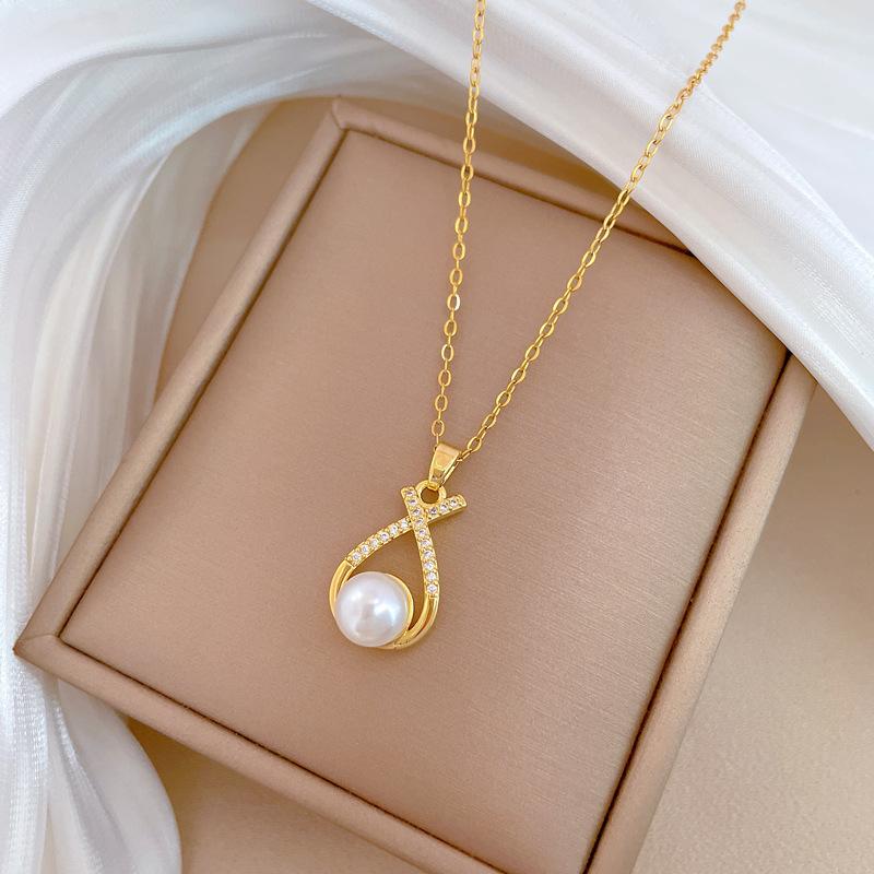 Classic Personality Stainless Steel Micro-inlaid Zircon Irregular Necklace Earring Set Fashion Stainless Steel Gift