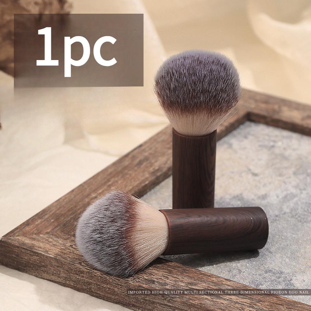 

1pc Premium Walnut Wood Nail Brush with Ergonomic Handle - Gentle Dust & Clutter Removal Makeup Brush for Nails, Manicure Tools