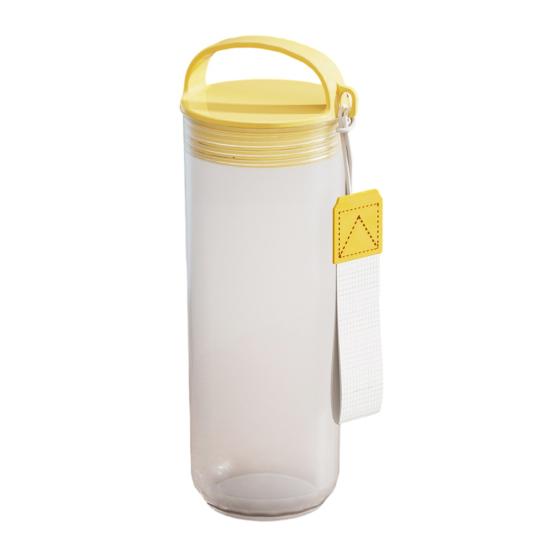 Frosted Water Bottle with Handle & Lanyard, Food Grade Clear Drinking Bottle, Leak-Proof Portable Travel Drink Soybean Milk Cup for Outdoor Gym Office