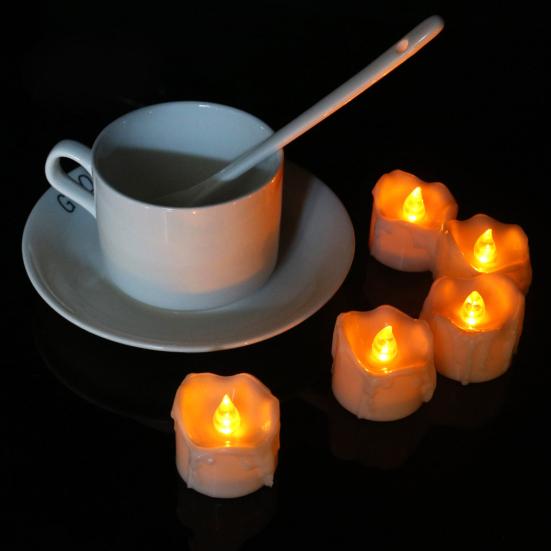12 Pcs LED Flameless Tea Light Candles Flickering Electric Fake Candles Battery Operated LED Tea Lights with Warm Light