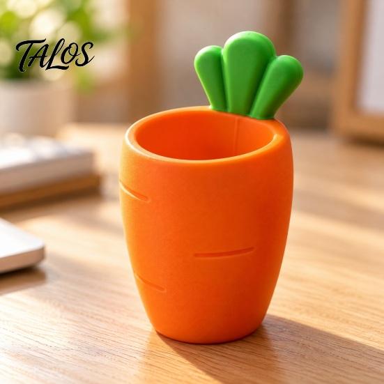 Office Supplies Desk Organizer 3D Printed Carrot Pen Holder, Cute Desktop for Pencils and Makeup Girls Brushes, Large Capacity Stationery Storage