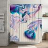 Marble Shower Curtain Colorful Bath Linen Decor for Bathroom Easy Installation Waterproof Fabric in Pink Blue Swirl Pattern