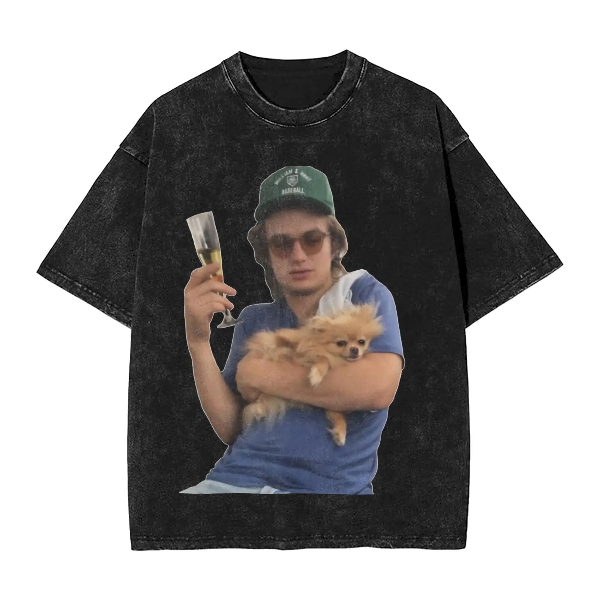 Hot DJO Joe Keery Graphic Print TShirt Men Women Vintage Washed Cotton Summer New Top Harajuku Highstreet Casual Oversized Tee S