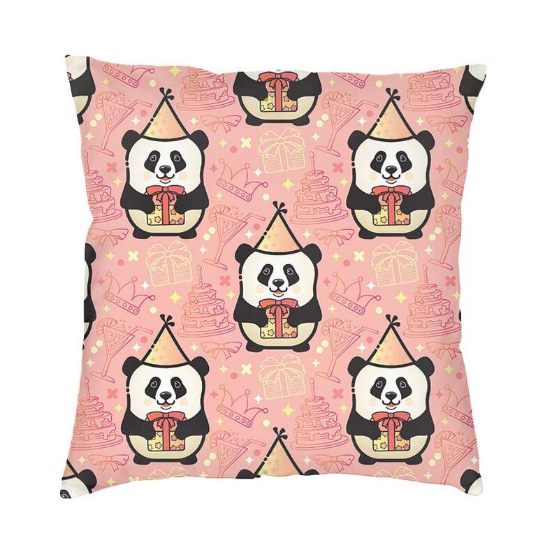 Kawaii Panda Bear Patterns Cushion Cover Sofa Home Decor Animal Cartoon Square Throw Pillow Case 45X45