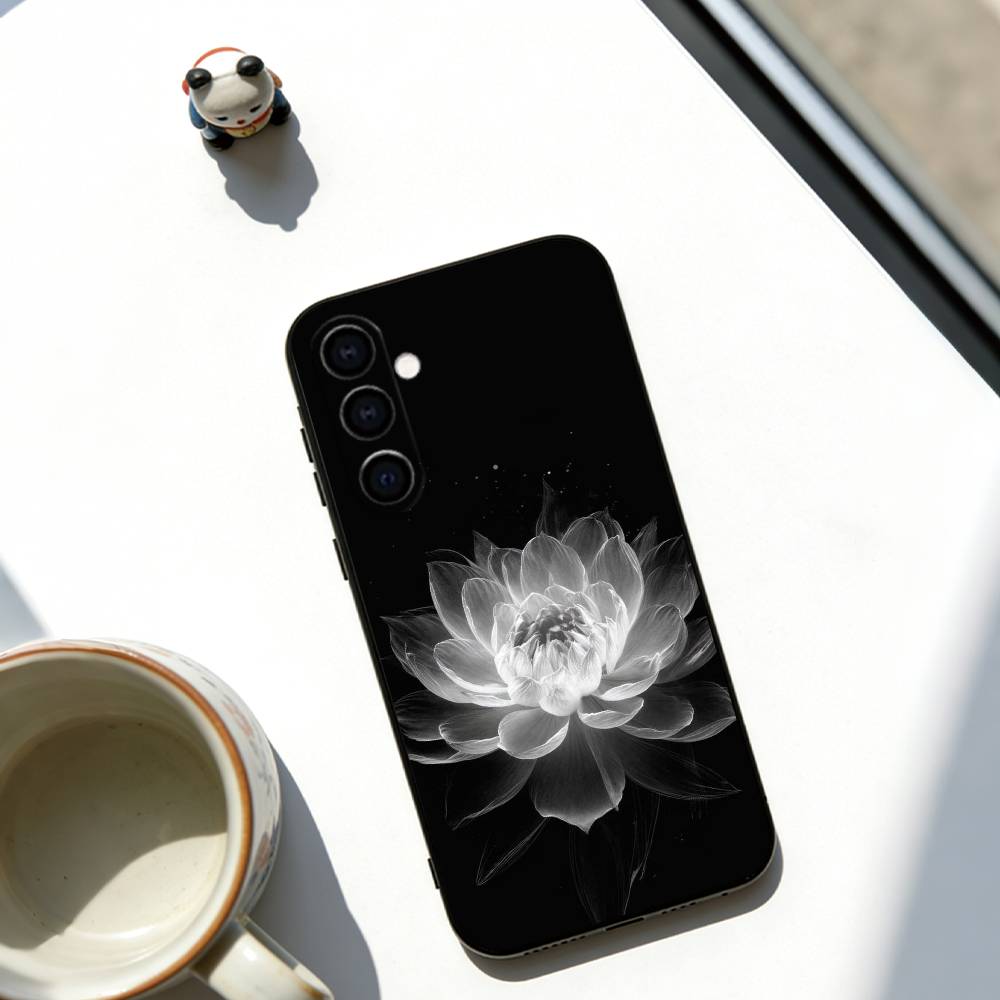 Dark flower Phone Case For Samsung Galaxy A73,A72,A71,A70,A53,A52,A51,Soft Black Cover
