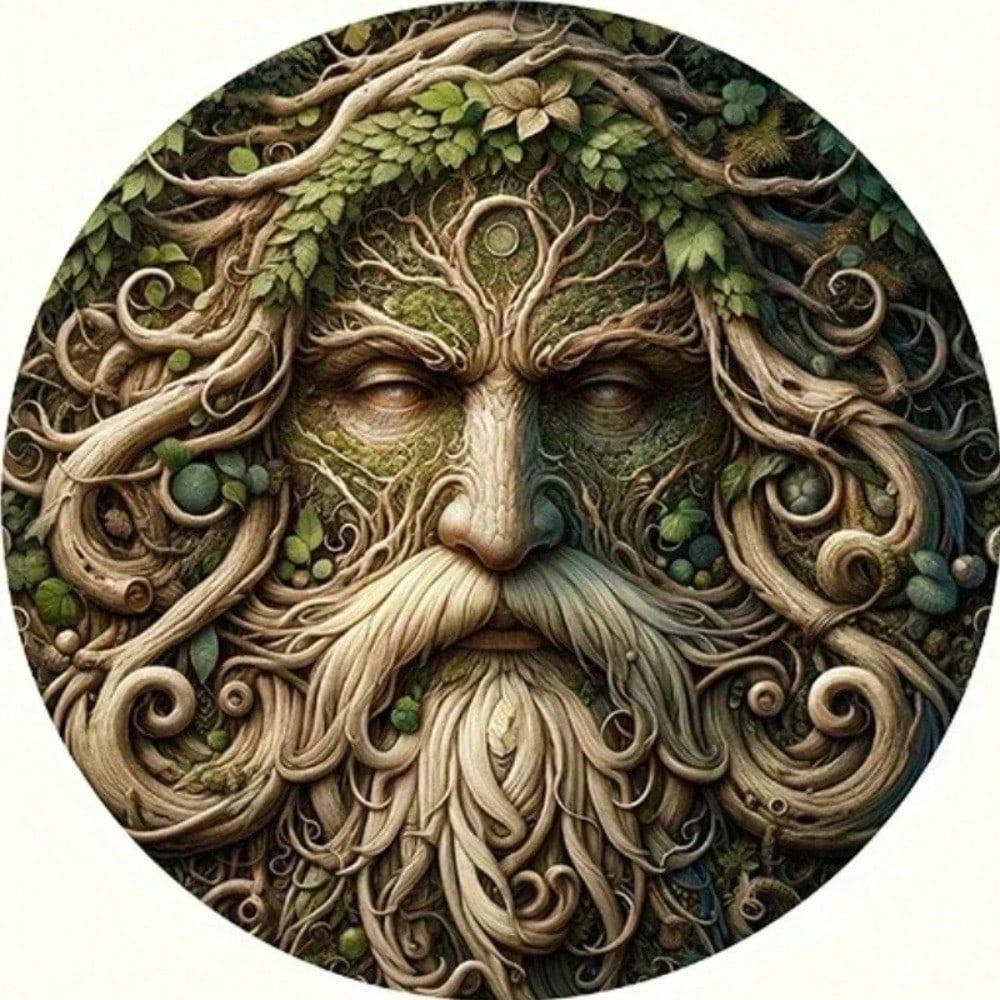 Enchanted Green Man Spirit Metal Wall Art Decor Pagan Garden Hanging
