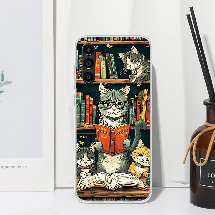 Read Books Illustration Reading Phone Case For Samsung Galaxy A17 A37 A57 A16 A26 A36 A56 A15 A25 A35 A55 A14 A24 A34 A54 A13 A2