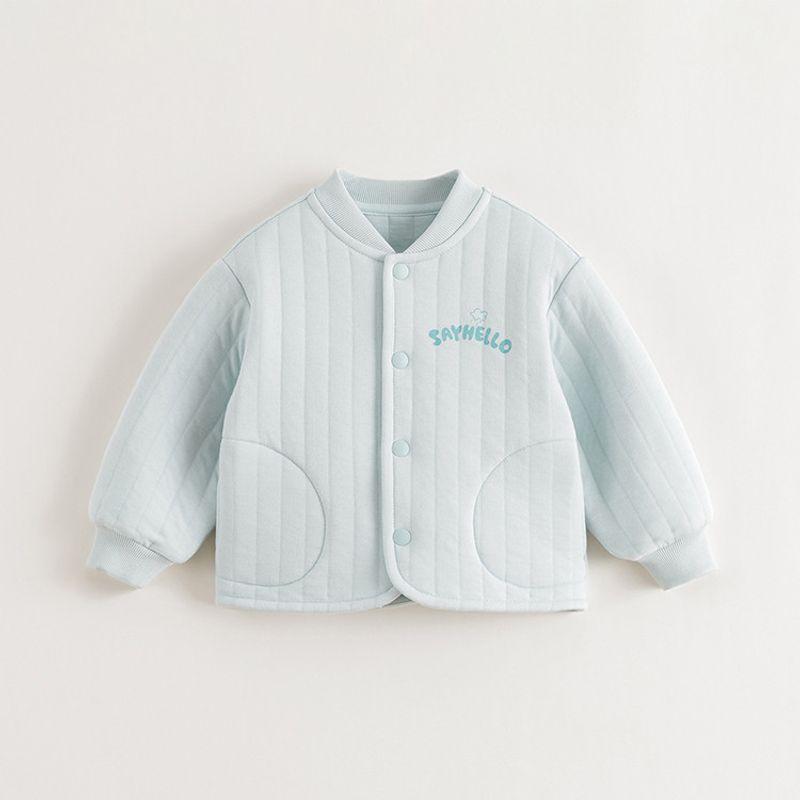 [School Uniform Magic] Mark Jenny Boys and Girls Air Layer Jacket Baby Warm Top Autumn and Winter New Style 551828 Biquan Green 80