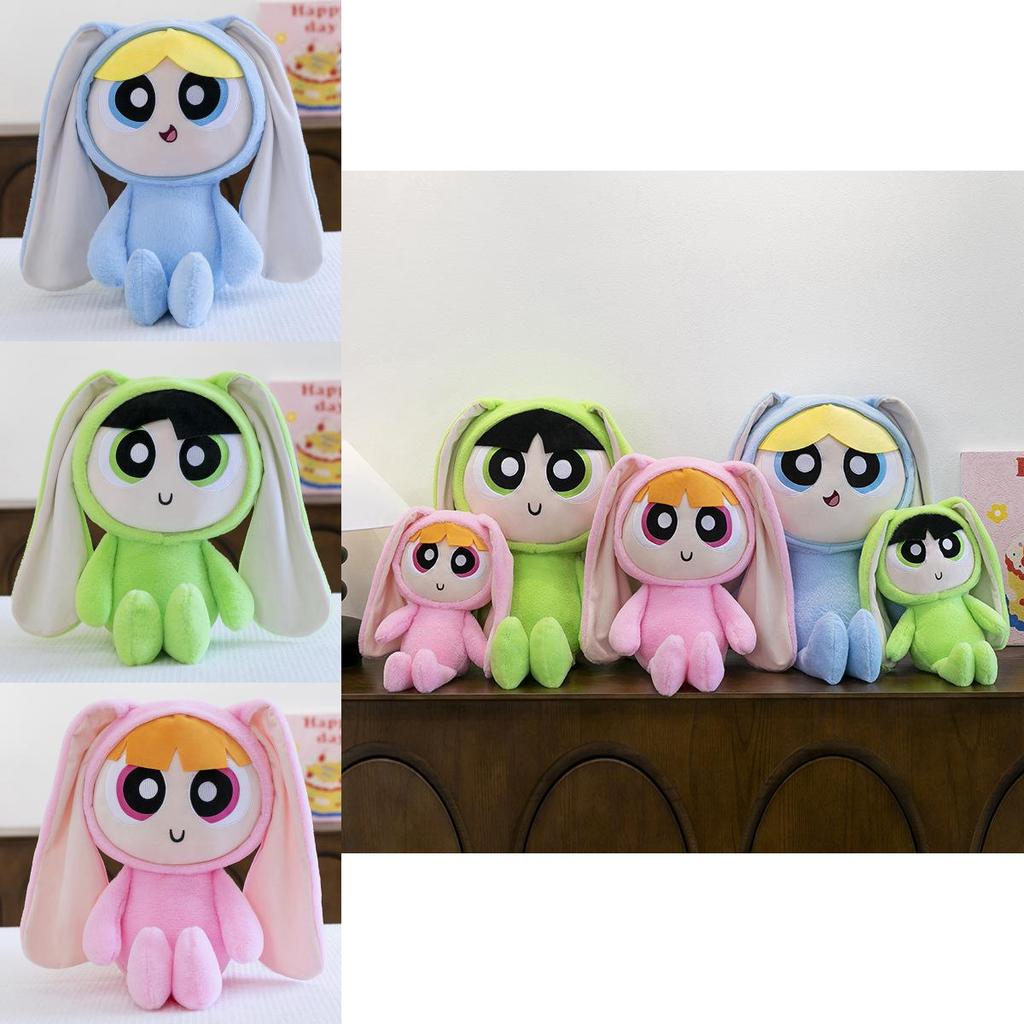 The Powerpuff Girls Season Plush Toy With Bunny Fur And Bunny Ears For Girls Gift