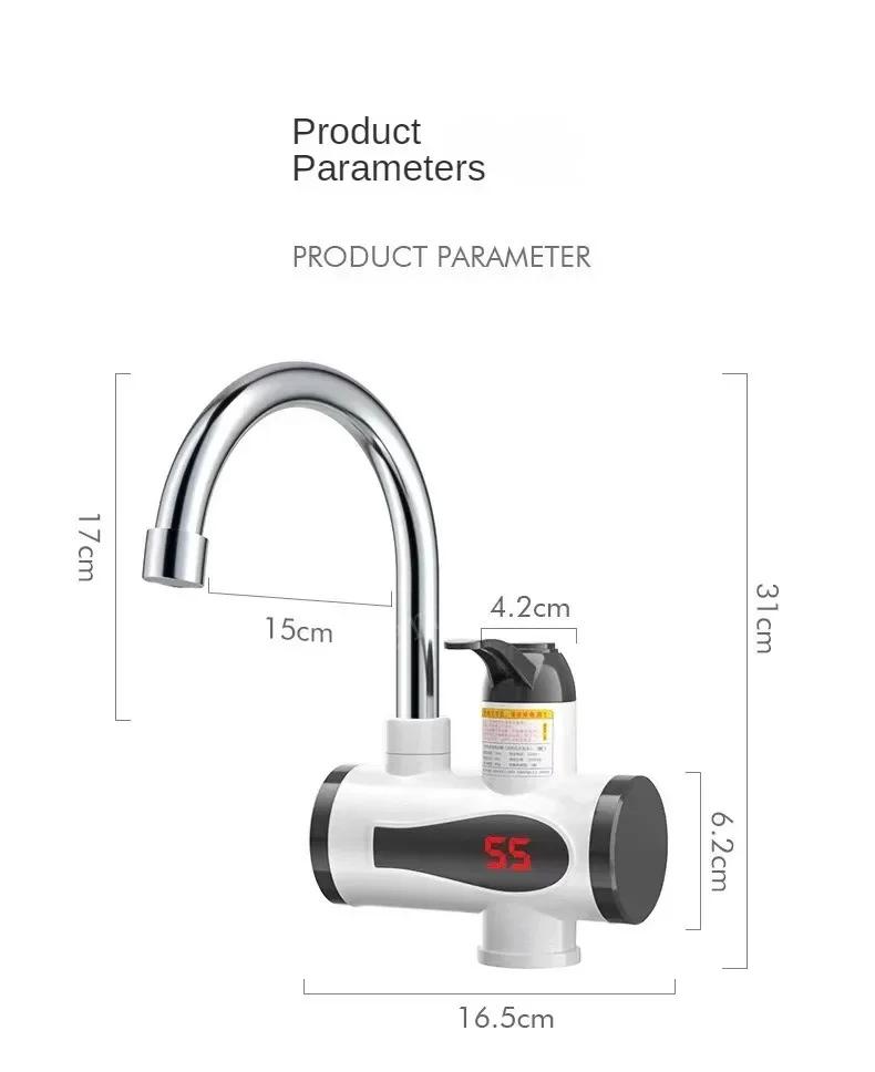 3000W elektrischer Durchlauferhitzer für die Küche, Durchlauferhitzer, Warmwasserbereiter, Kaltwasserhahn, Durchlauferhitzer