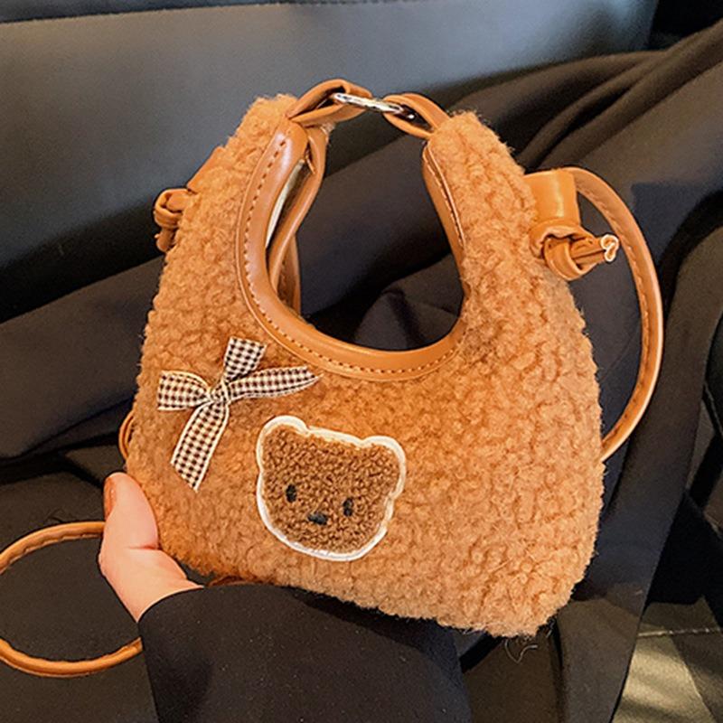 Autumn and Winter New High-value Fashionable Casual Bag Cute Plush Change Bag Simple Mini Shoulder Bag