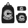 Capsule Corp Backpack Student BookBag School Bag Laptop Shoulder Bags 3ps Insulated Lunch Bag Pencil Case