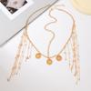 Geometric Gold Head Chain With Alloy And Dangle Tassels For Women Daily Accessories