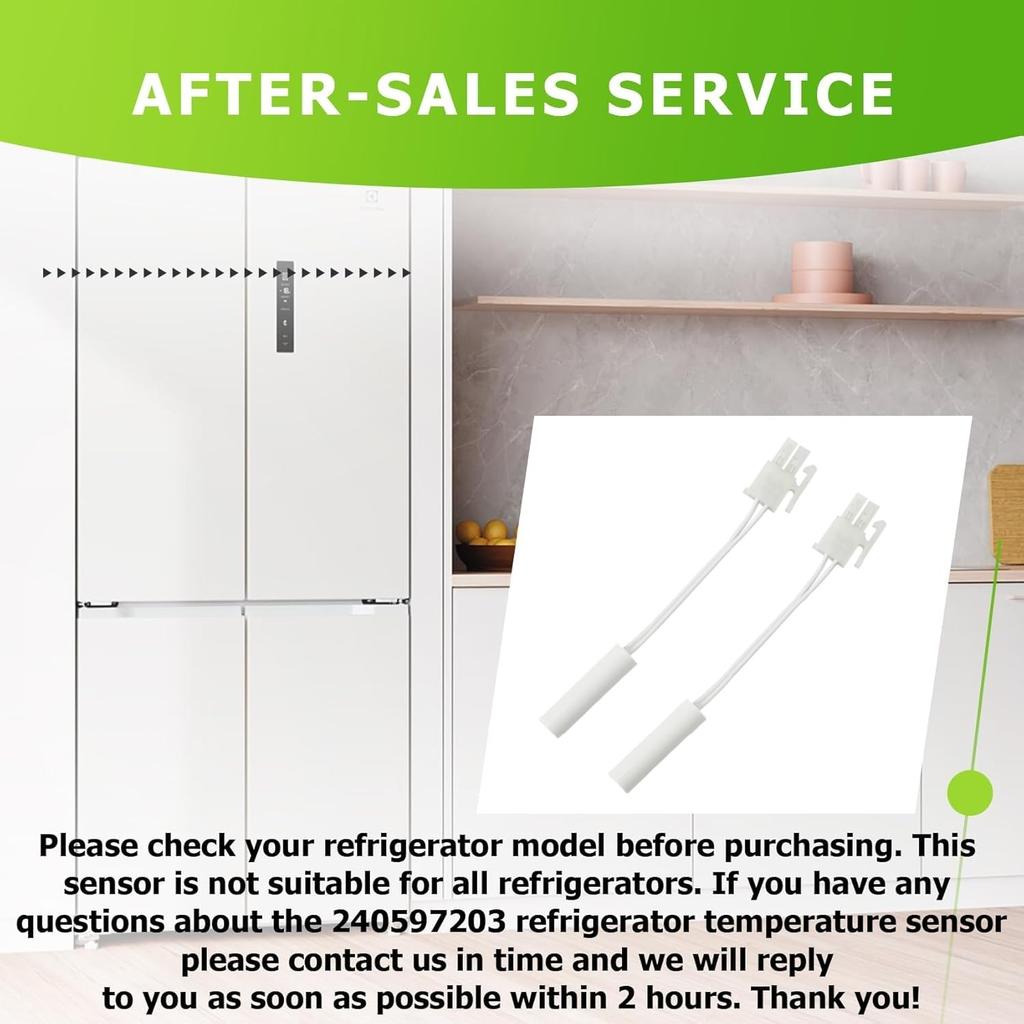 240597203 Refrigerator Temperature Sensor Fits for Frigidaire, Kenmore, Electrolux and Crosley, Replaces Part Number AP4032998 240597202 7240597203