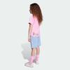 adidas Girls' Minecraft Trefoil Sports Short Sleeve Set