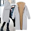 Felpa da donna in pile con cappuccio aperto con cerniera Cappotto lungo Giacca Top Outwear