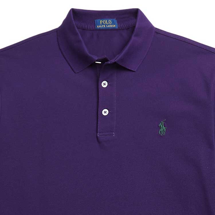 Polo Ralph Lauren FW23 Solid Color Logo Embroidered Casual Long Sleeve Polo Shirt Men Tops Purple MNPOKNI16823235-500