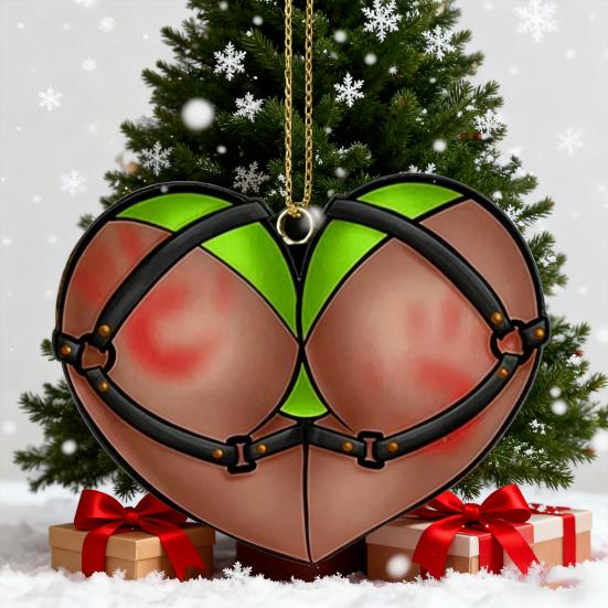 Zlobivé srdce postroj ozdoba hravá akrylová dekorace vánočního stromku slavnostní závěsná dekorace zábavný sváteční dárek pro přátele a rodinu