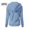 Casual Warm Jacket Women Full Zip Fleece Hoodie Solid Color Hooded for Coat with Pockets Fall Winter Loose Fit Daily Wear
