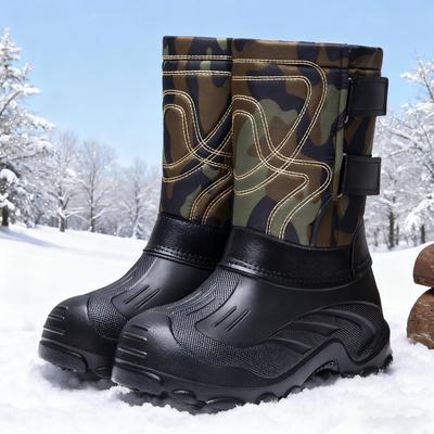 Cotton Shoes Plus Size Fishing Shoes Cold Resistant Warm Snow Boots Outdoor Winter Men Shoes Comfortable Long Boots Cotton Boots