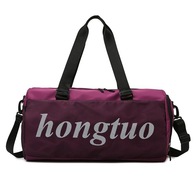 

Портативная спортивная сумка для фитнеса с несколькими карманами, отделение для обуви, дорожная сумка с разделением на сухую и влажную одежду, женская сумка для йоги, мужская деловая сумка для багажа темно-малинового