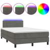 Vidaxl Letto Continentale Con Materasso E LED, Grigio Scuro, 120X190 Cm