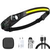 230° Induction Headlamp USB Rechargeable Head Light Sensor LED Flashlight Outdoor Lighting Lamp Camping Hiking Emergency Usage