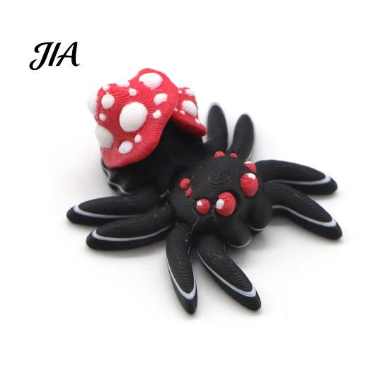Modern Interior Sculptures 3D Printed Spider Figurine, Articulated Fidget Toy, Movable Joints Small Figurine for Balcony Animal Creative Desktop
