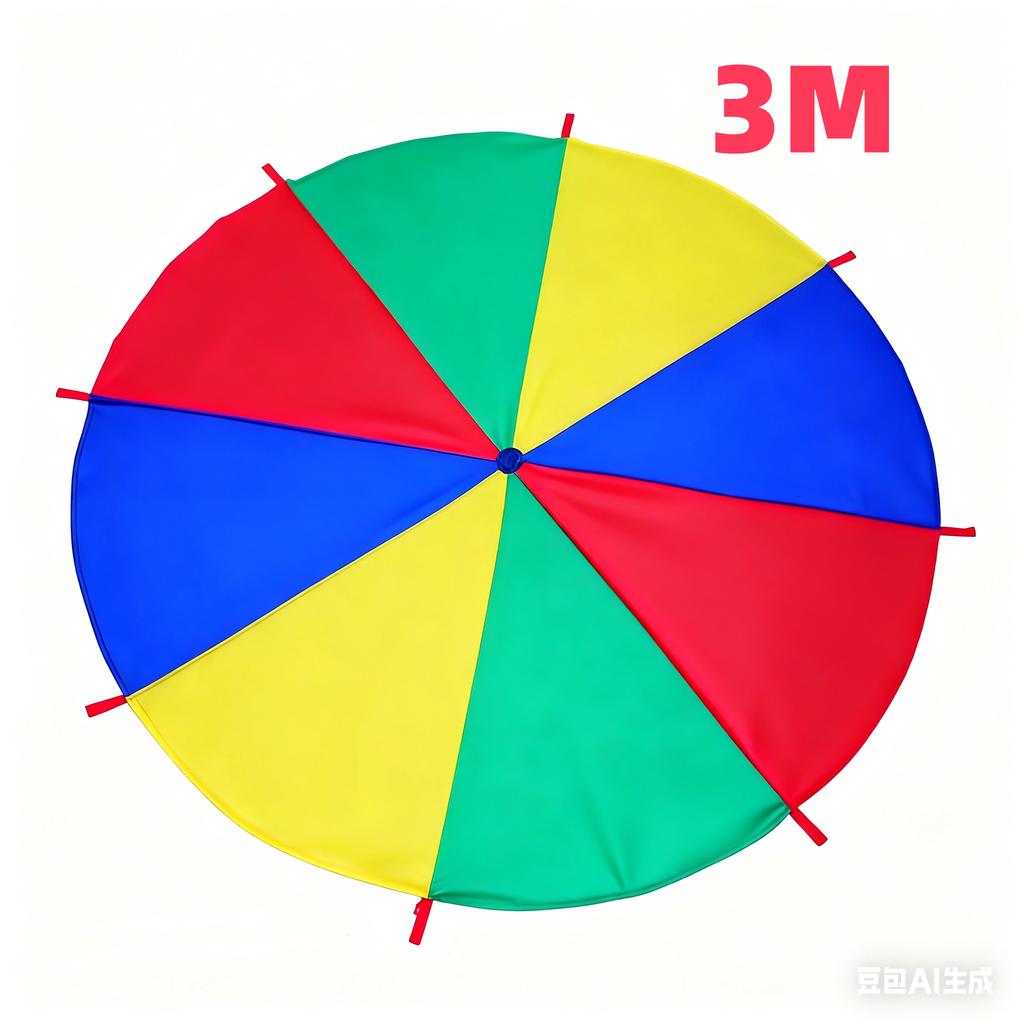 2M/6M Diameter Children's Outdoor Team Game Prop Rainbow Parachute Toy Jumping Bag Bouncing Floor Mat School Multiplayer Game