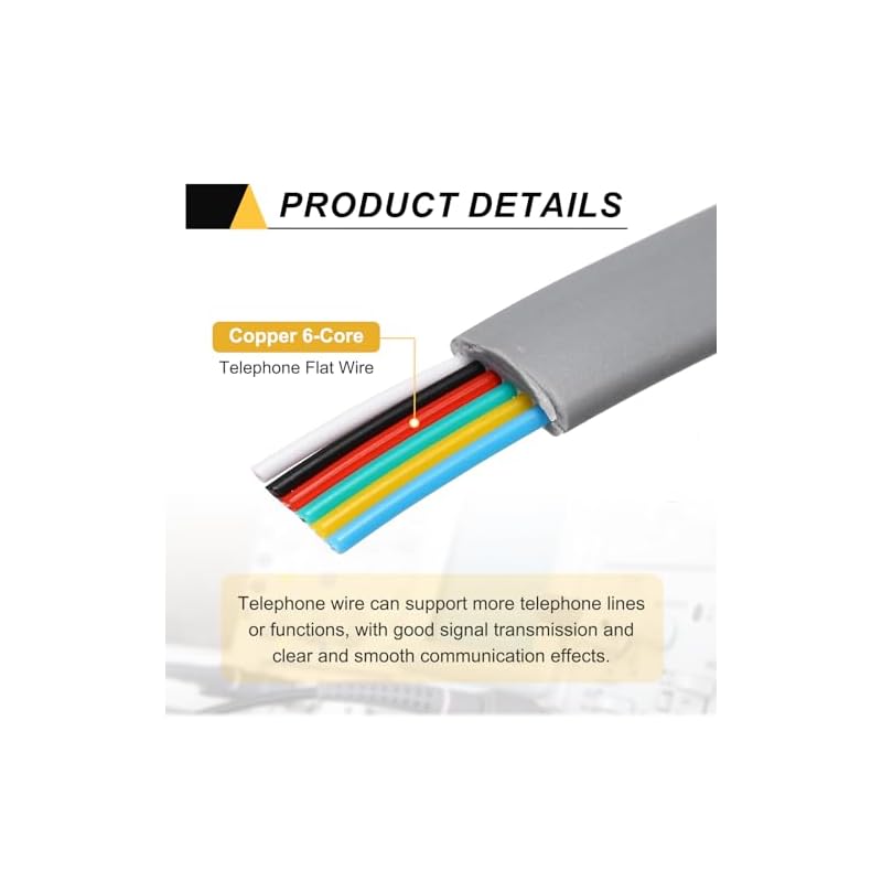 uxcell 2-Pack Telephone Cable Modular Cable 0.2m Telephone Extension Cord RJ12 6P6C Female Telephone Cable Relay Extension Adapter Replacement Repair