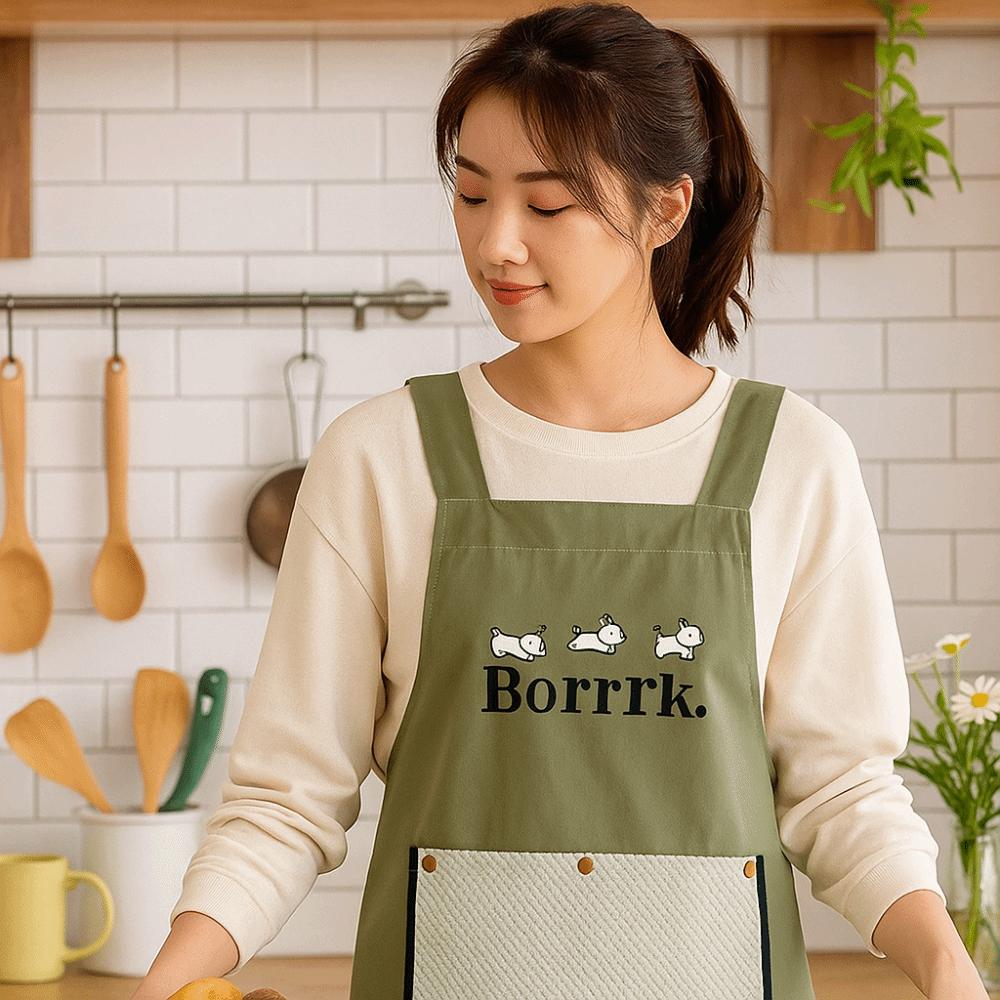 Anti-fouling Waterproof Apron Detachable Towel Kitchen Apron Restaurant Uniform