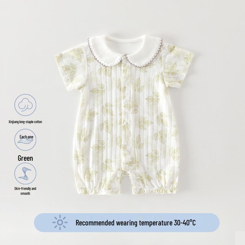 A-Class Summer Unisex Cotton Baby Bodysuit - Thin, Seamless Infant Romper