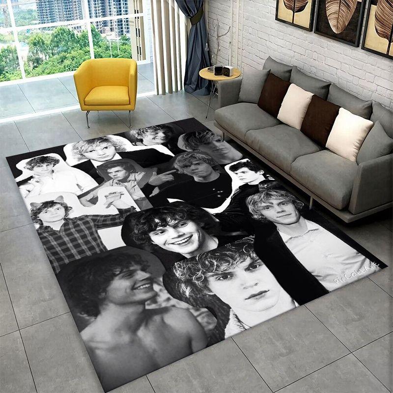 3D Evan Peters star Carpet Rug for Playroom Bedroom Living Room Sofa Home Decor,kid Game Area Rug Non-slip Floor Mat gift