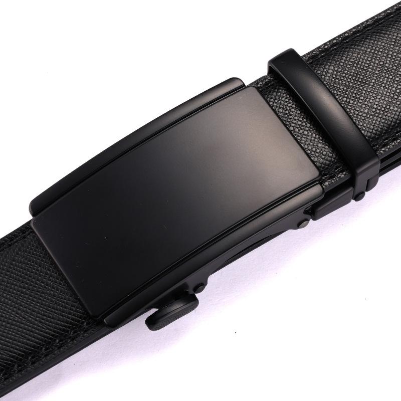 Leather Men'S Automatic Buckle Cowhide Belt Alloy Buckle Business Casual Belt Middle-Aged And Youth Belt New