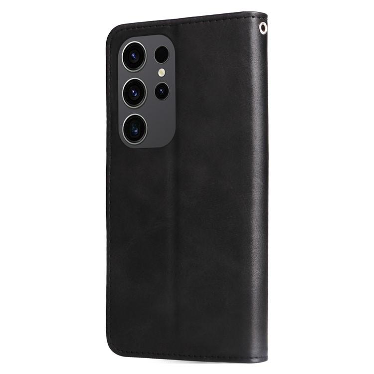 For Samsung Galaxy S25 Ultra Stand Case Lucky Deer Imprinted Magnetic Closure Leather Wallet Phone Cover