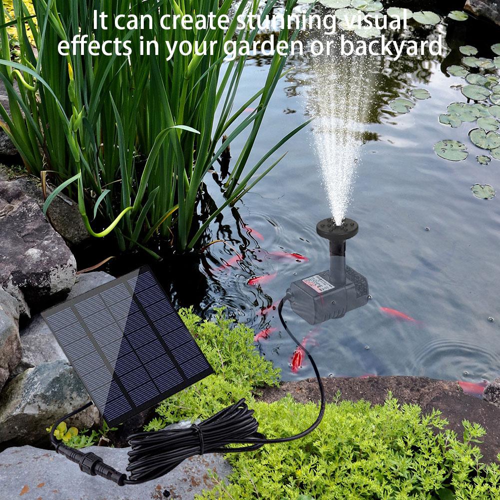 1.4W Solar Floating Garden Fountain Kit with 7 Nozzles Adjustable Fountain Pump for Submersible Pool Bird Bath Pond Garden Decor