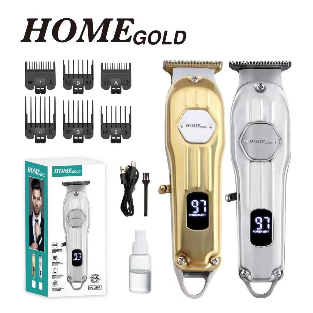 Rechargeable Silent Electric Hair Clipper with Digital Display - Edge & Oil Head, Ideal for Home Use & Hair Salons.