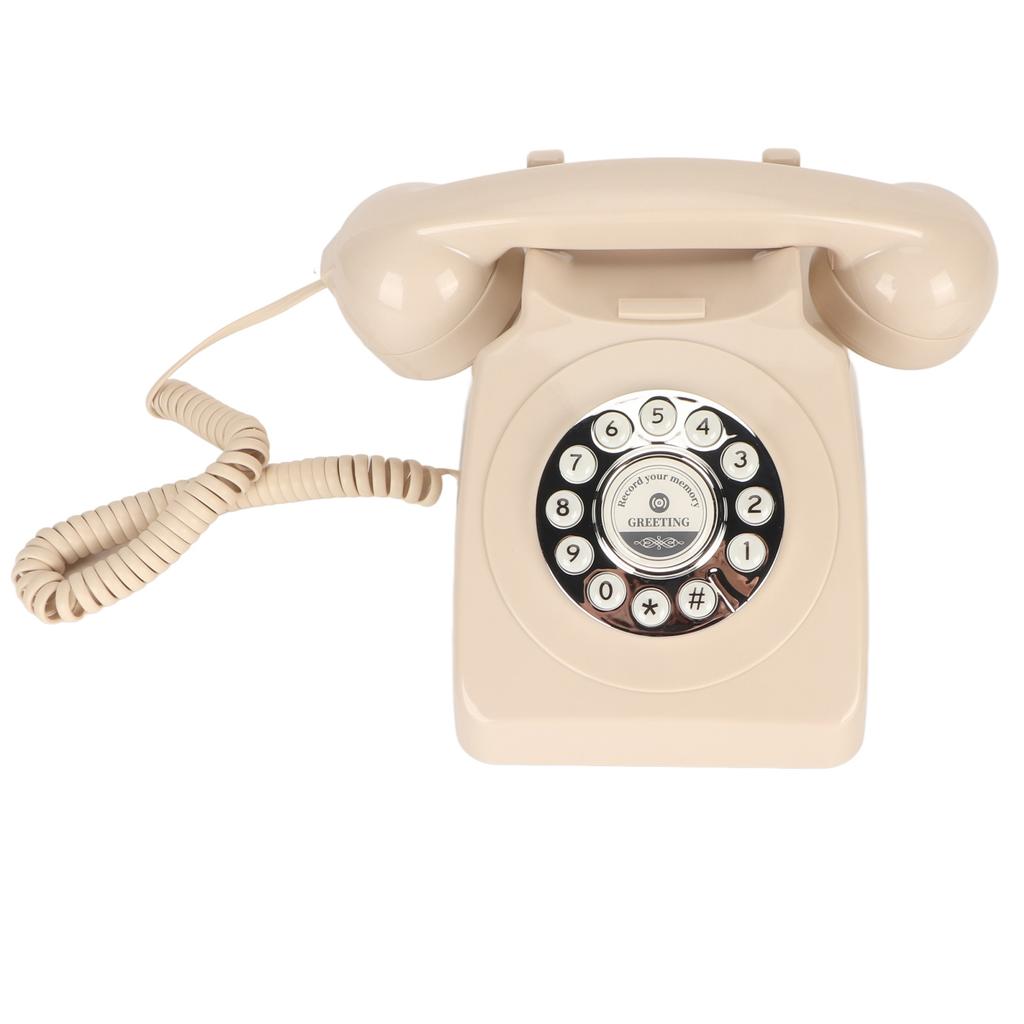 Vintage Telephone Push Button Dialing Sound Message Record Retro Landline for Wedding Party Home