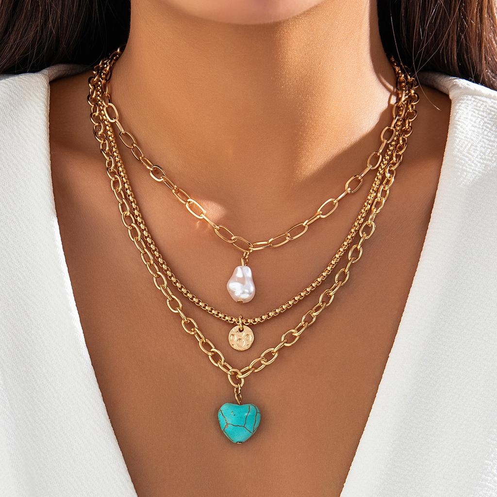 Women Two Layer Cherry Fruit Pendant Necklace