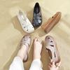 Soft Sole Mum Sandals Women Summer Flats Comfortable Non-slip Loafers Breathable Solid Colour Walking Shoes