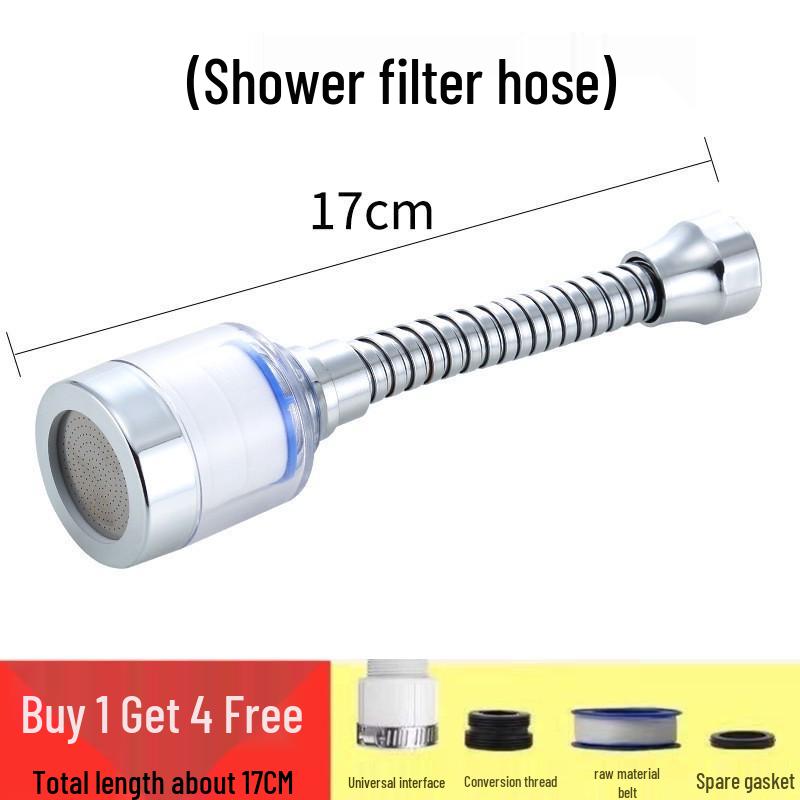 360° Rotating Splash-Proof Shower Head with Built-in Water Purifier and Pressure Booster