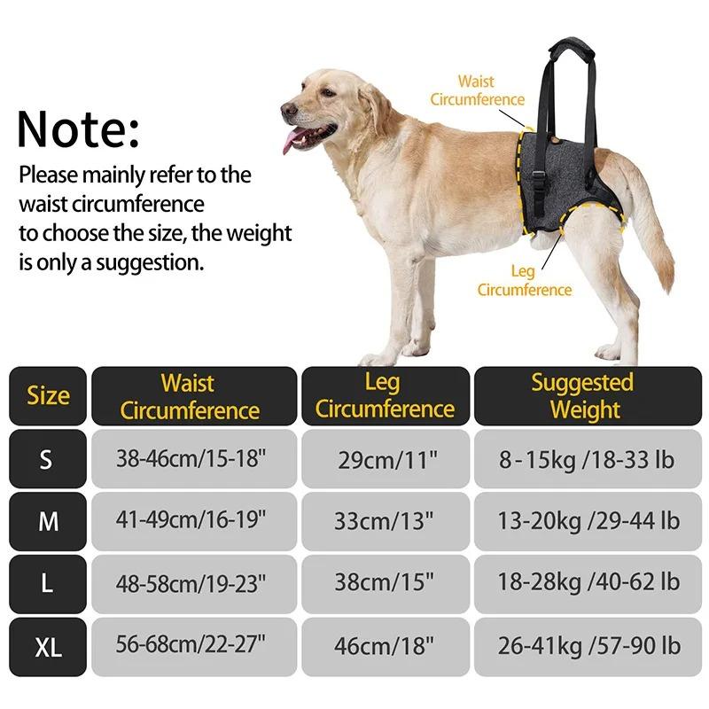 Adjustable Dog Lift Harness for Large Dogs Soft Padded Pet Rear Leg Support for Old Disabled Joint Injuries Dog Back Leg Hold