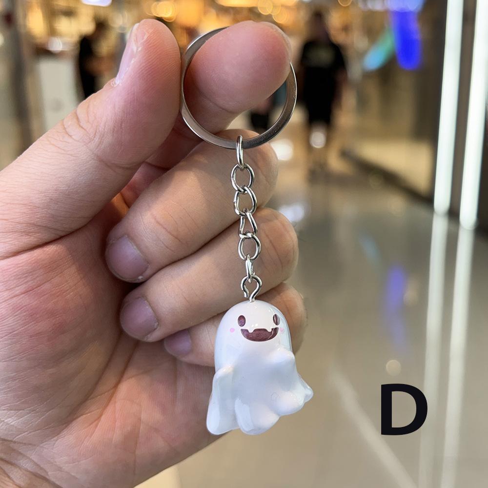 Luminous Halloween Ghost Keychain Cute Cartoon Accessories for Women Couple Family Keychain Pendant