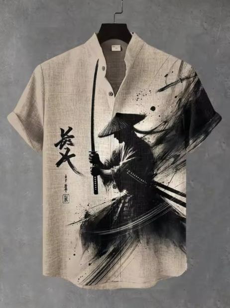 Men S Short Sleeve Casual Summer Shirt With 3d Print Pattern S
